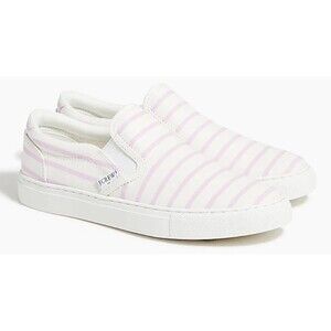 NEW J Crew Slip On Sneakers Road Trip Striped Lavendar Pink Lilac Size 9M